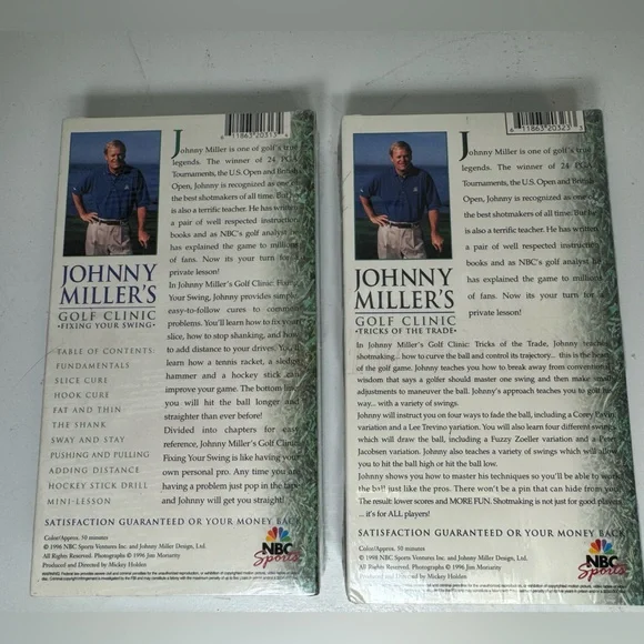 Johnny Miller's Golf Clinic Media Set - 2 sealed VHS - Picture 2 of 2